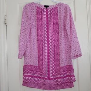 Pink and White Tunic Top